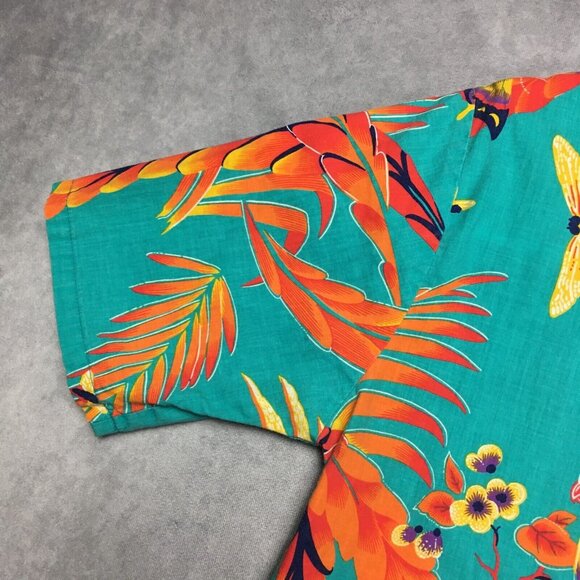 Pipeline Mens Floral Hawaiian Shirt size‎ Medium Short Sleeve Button Up Made USA - Picture 11 of 12